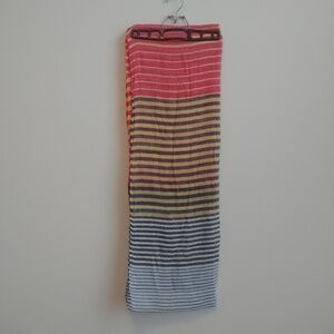 4/$20 Lightweight infinity scarf blue red yellow black white stripes